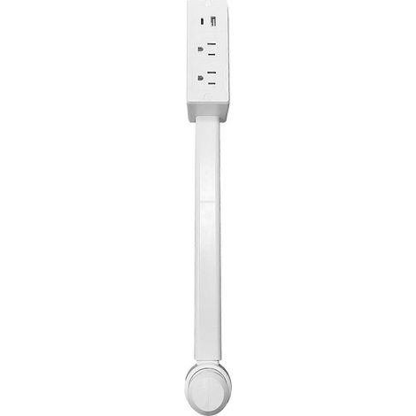 Multiprise murale ajustable avec ports USB A et C, prises pivotantes à 180°, solution idéale pour organiser votre espace multimédia et le désencombrer. Prise américaine. (1/5)