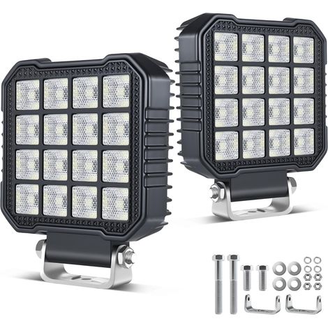 antom 2 pièces phare de travail led 172W 6500K 9-60V IP68 étanche projecteurs supplémentaires pour tracteurs, ATV, passionnés d'extérieur, travail de nuit sur les chantiers