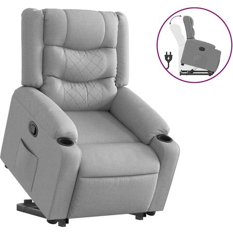 Maison Exclusive - Relaxsessel mit Aufstehhilfe Hellgrau Stoff