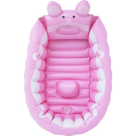 Baignoire Gonflable Enfant Animal Dessin Animé Baignoire Bébé Piscine Portative Petit Cochon Taille S 75x50x25 cm- (1/5)