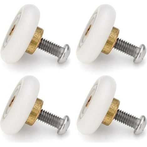 Lot de 4 roulettes de rechange pour portes de douche coulissantes – Diamètre 23 mm – Roulement doux pour mouvement fluide – Compatible avec divers systèmes (1/5)