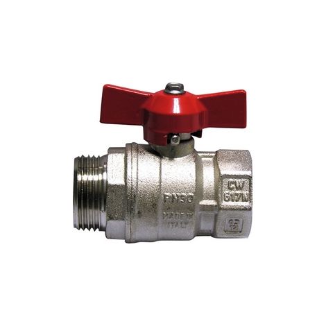 VALVOLA A SFERA MF CON FARFALLA LEVA ROSSA- 1/2 (DN 15) 30 bar / 435 psi- ITAP- pezzi 1