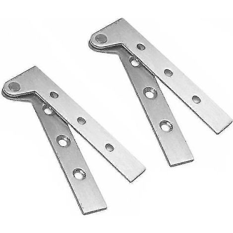 Set Of 2 Stainless Steel Hidden Door Pivot Hinges 360 Degree Rotation, 4 Inch Offset Knife Hinges, C (1/5)