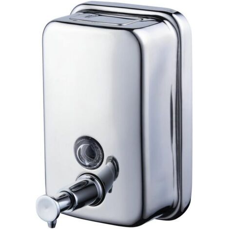 BUNTHAUS PA 18oz/ 500 ML Distributeur de Savon Mural pour Cuisine et Salle de Bain, Acier Inoxydable, Chrome Poli (1/5)