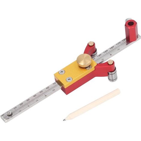 Cerca-centro，strumento di marcatura，calibro di marcatura per bordi in alluminio da 200 mm，penna per lavorazione del legno e ceramica (1/2)