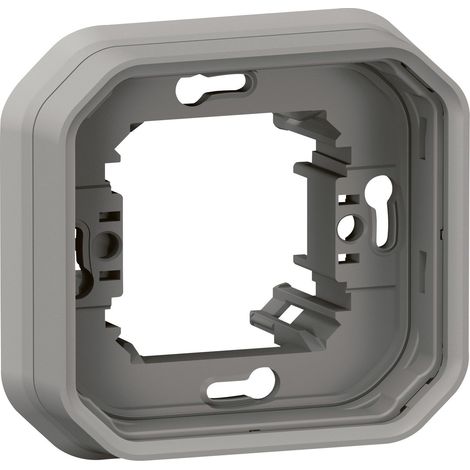 SUPPORT PLAQUE ÉTANCHE POUR MONTAGE ENCASTRÉ 1 POSTE PLEXO - GRIS LEGRAND LEG069681L (1/3)