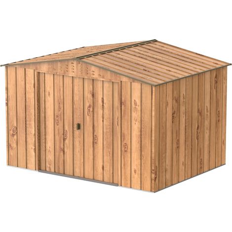 Duramax - caseta jardín - TOP HERCULES 10x8 - Metal - color imitación madera
