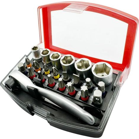 24-teiliges 1/4-Zoll-Mini-Ratschenschlüssel-Set – 72-Zahn-Winkelschraubendreher, Geschenk für Männer – 90-Grad-Winkel-Ratschenschraubendreher und kompakter Steckschlüsselsatz, ideal für enge Stellen (1/5)