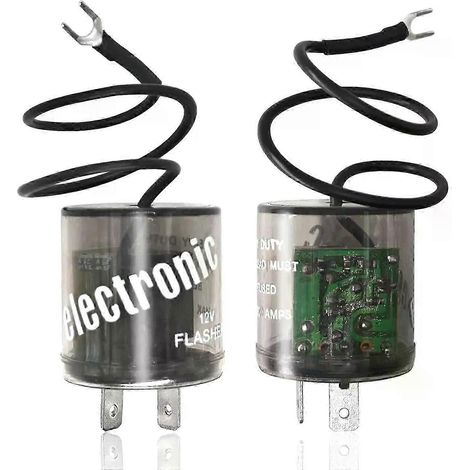 Relais clignotant LED, 2 broches 12 V, avec fil de masse, compatible avec automobiles et motos - SNNGV (1/5)