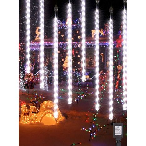 Guirlande lumineuse LED effet pluie de météores - Décoration intérieure, fêtes, mariages - Lumière blanche froide - 50 cm, 8 guirlandes par paquet -