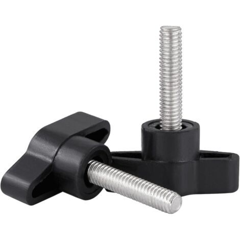 Vis Papillon à Oreilles, Mancheron Blocage Brancard, M6 x 20, Lot de 2 Noire (1/5)