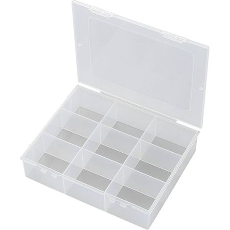 BOÎTE DE RANGEMENT SÉPARATIONS FIXES TRU COMPONENTS E-112-1 1565067 (L X L X H) 190 X 145 X 42 MM NOMBRE DE COMPARTIMENT (1/2)