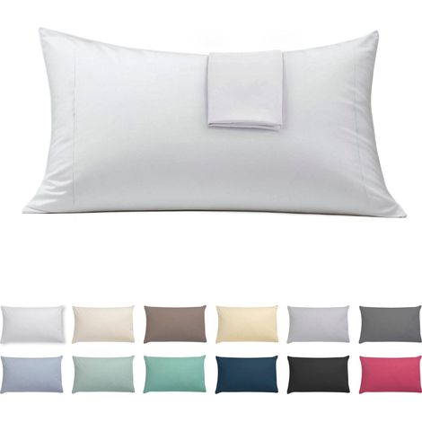 Taie Oreiller pour lit 150 cm Coton Polyester Blanc (1/5)