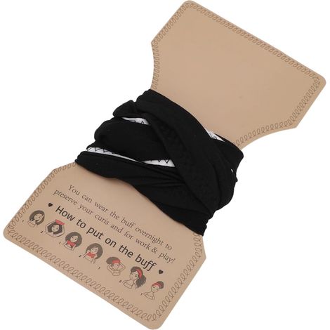 Large Curly Hair Wrap for Thick Braids, Anti-Frizz, Nighttime Comfort, 19.69 x 9.06 Inches (BLACK) (1/5)