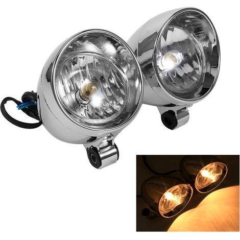 Motorrad-Nebelscheinwerfer, 2 Stück MOTORCYLADE PhIÈME 12V 10W für Umbauten-Crezuo