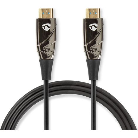 Cable HDMI óptico activo de alta velocidad con Ethernet  Conector HDMI™  Conector HDMI™  4K@60Hz  18 Gbps  10,0 metros  Redondo  PVC  Negro  Caja de regalo