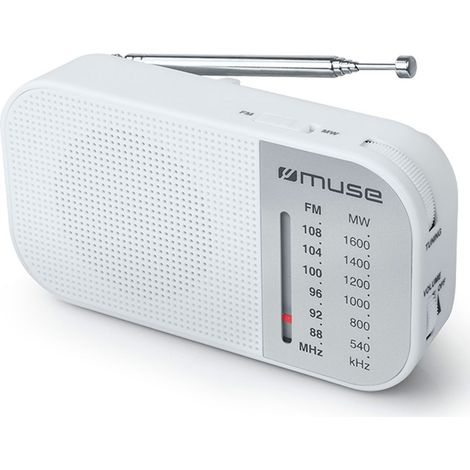 Radio portable - MUSE - M-025 RW - AM / FM - Antenne télescopique - Haut-parleur intégré (1/2)