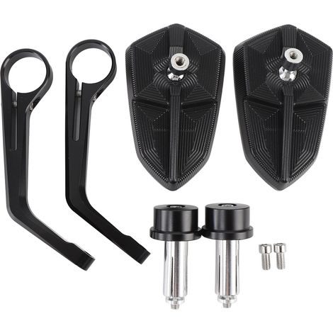 Rétroviseur moto CNC aluminium léger – 360° réglable guidon 7/8 pouces, vision (1/5)