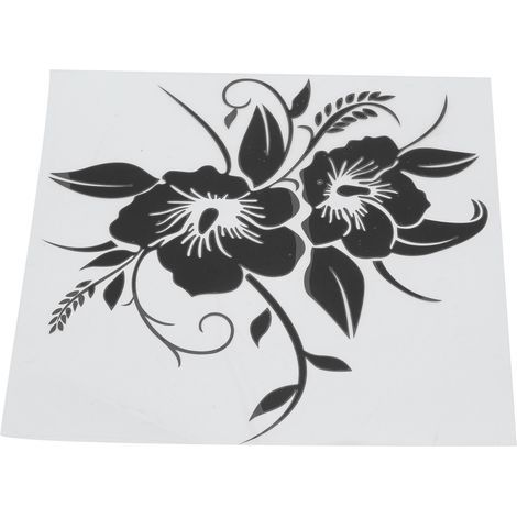 Autocollants de décoration extérieure en vinyle pour voiture, fleur universelle, pour moto, camion, SUV, noir (1/5)