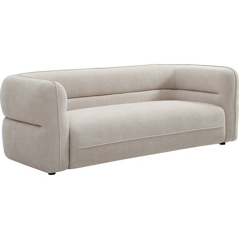 Divano 3 posti in tessuto ciniglia beige TALIENA