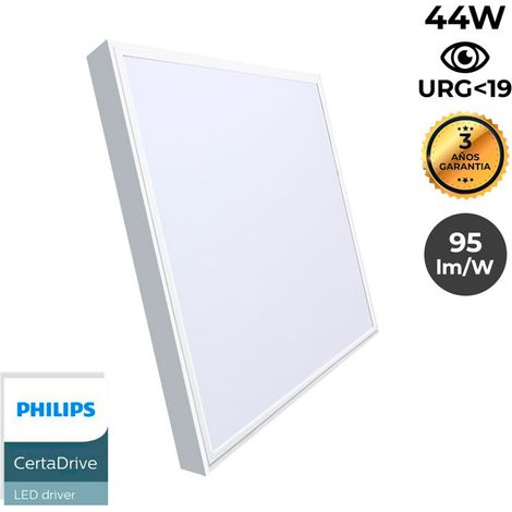 Panneau LED 60x60 en saillie extra-plat - Driver PHILIPS - 44W - UGR19 - avec KIT de montage Blanc Froid (1/5)