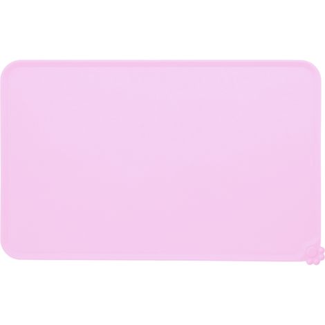 Lot en silicone étanche antidérapant pour gamelle chat/chien, tapis alimentation animaux (Rose) (1/5)
