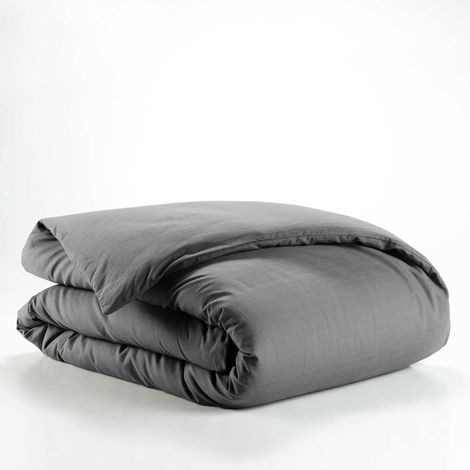 Housse de Couette 140 x 200 cm Lina Anthracite 100% Coton (1/5)