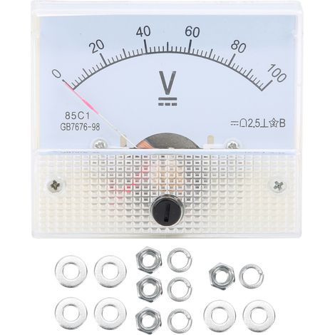 Voltmètre DC à Cadran 0-100V pour Tableau de Bord - Instrument de Mesure de Tension Haute Précision (1/5)