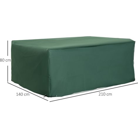 Telo protettivo Outsunny per mobili da giardino, tessuto Oxford 600D, verde, 210 x 140 x 80 cm