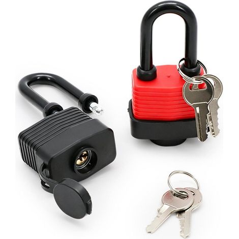Lot de 2 cadenas résistant aux intempéries avec 4 clés, codage identique, pour intérieur et extérieur