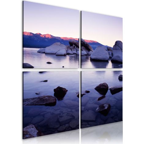Quadro - Costa rocciosa di un lago alpino - 40x40 (1/4)