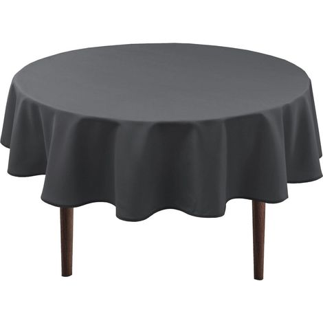 Nappe ronde 180cm Gris Foncé Hydrofuge & Anti-taches Polyester