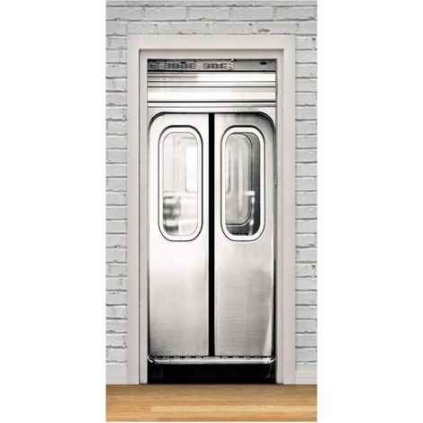 Adesivo murale 3D trompe l'oeil per metropolitana – Adesivo in PVC impermeabile e rimovibile – Dimensioni 77 x 200 cm – Decorazione d'interni moderna – Occhio 3D