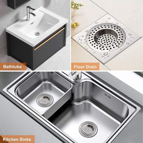 4-teiliges Spülbecken-Sieb, Abflussstopfen aus Edelstahl, Küchenfilter für Badewanne, Spüle und Badezimmer (1/5)