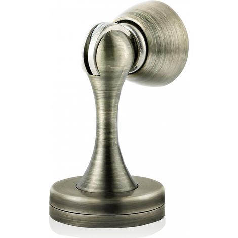 BEBUSINGOTO Butées de porte magnétiques, butée de porte en acier inoxydable, nickel satiné brossé, support de porte mural noir, loquet de porte pour être (1/4)