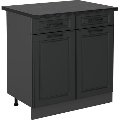 Mobiletto base per cucina R-Line, Antracite casa di campagna, 80 cm , PL Antracite, Vicco