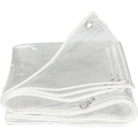 Lona de PVC transparente – translúcida, impermeable, resistente a las heladas y a los rayos UV – 2 m x 2 m – para balcón y jardín (1/5)