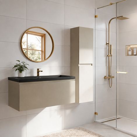 Ensemble meuble vasque 100 cm avec colonne - LOMAZOO Sorrento - (1/5)