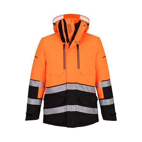 Chaqueta parka de expedición de alta visibilidad EV4 PORTWEST EV401 XL Naranja/Negro (1/2)