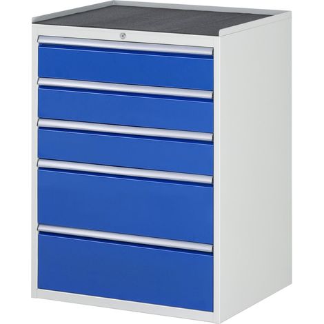Rau Schubladenschrank m. Anti-Rutsch-Matte 5 Schubl.-XL 3x150 2x240mm (1/5)