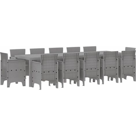 Maison Exclusive - Conjunto de Comedor de Jardín 13 uds. Gris Cla (1/5)