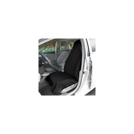 Housse de Siege Avant Voiture Universelle, Imperméable, Antidérapante et Absorbant Sueur, Lavable en Machine Fait de Serviette Confortable,noir (1/5)