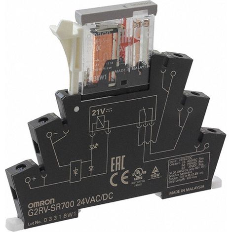 Relè Sottile Da 6 Mm Con Presa, Spdt, 6 A, Terminali A Vite, 24 V Ca/Cc