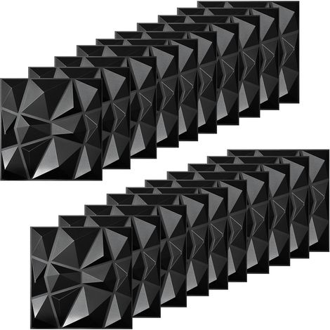 20 pièces de Papier Peint 3D en Briques et Pierres Autocollantes, 30 × 30 cm Panneaux Muraux Adhesif 3D, Wall Panel, Plaque PVC Murale Decorative, Parement Mural Exterieur Salle de Bain (1/5)
