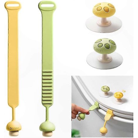 4er-Pack Silikon-Toilettensitzgriffe, berührungslose Bedienung, ideal für Zuhause, Reisen und Hotels (Sanitärzubehör) (1/4)