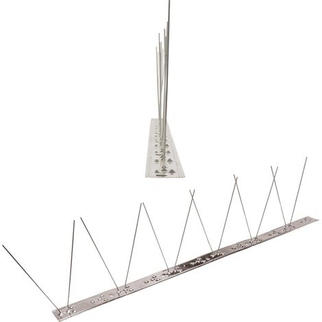 1 metro de Púas antipalomas V2A con base de Acero inoxidable flexible - 1-hileras de Púas antipalomas la solución de calidad para el control de aves