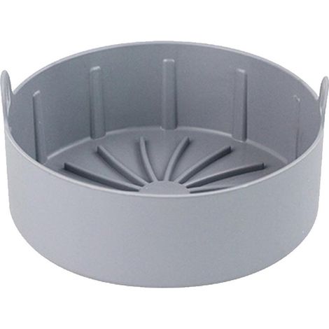 Elkuaie Silikon Pot Liners - Plateau en silicone Airfryer rond - 16 cm Wiederverwendbaar pour la plupart des modèles - 1 - Cuisine - Gris (1/5)