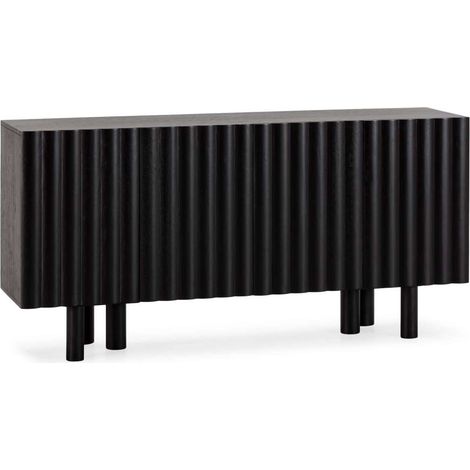 Aparador 4 puertas md-Kiana acabado madera de mango negro, 160cm(ancho) 80cm(alto) 40cm(largo) (1/5)