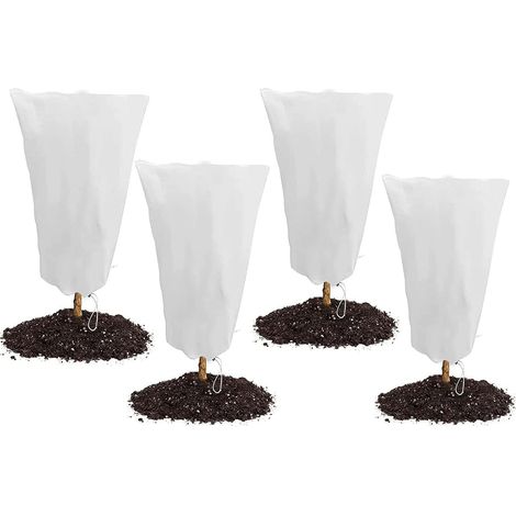 Laufunjoy 4 Pcs Housse de Protection pour Plantes 60 x 80 cm, Housse Hivernage Plante Protection Plantes Housse D'hivernage Housse de Protection pour Plantes à Utiliser en Hiver (1/5)