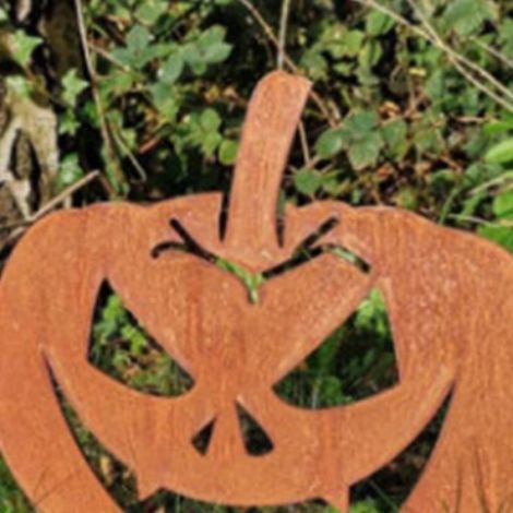 Piquet De Jardin Décoratif - Métal - Citrouille - Halloween - 30 Cm X 30 Cm - 1 Pièce (1/2)